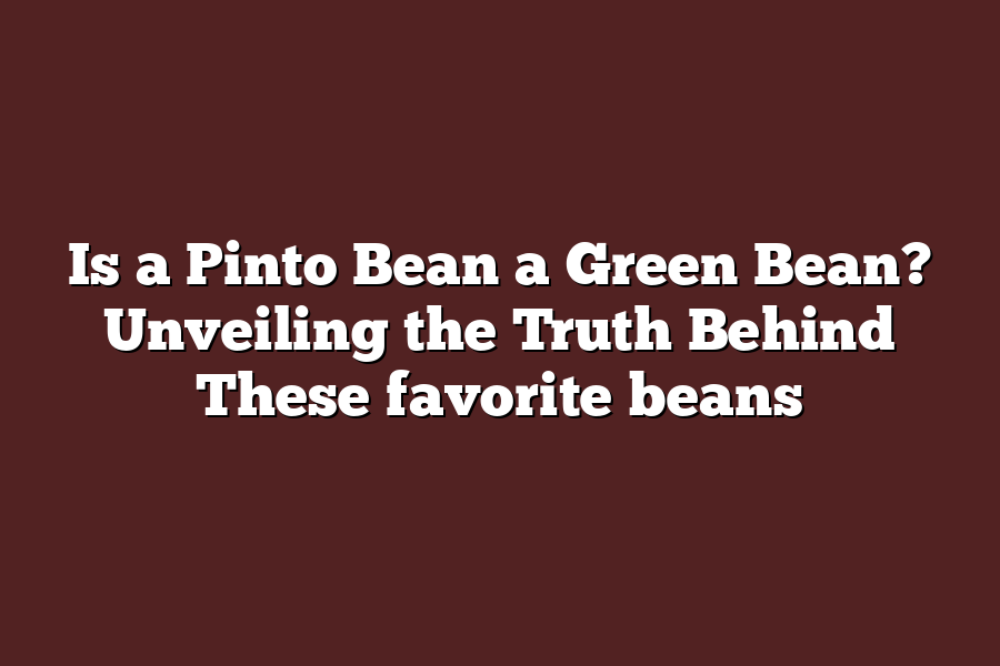 Is a Pinto Bean a Green Bean? Unveiling the Truth Behind These favorite beans