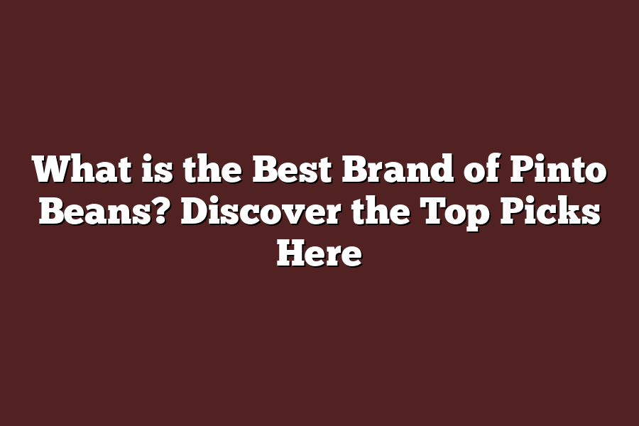 What is the Best Brand of Pinto Beans? Discover the Top Picks Here